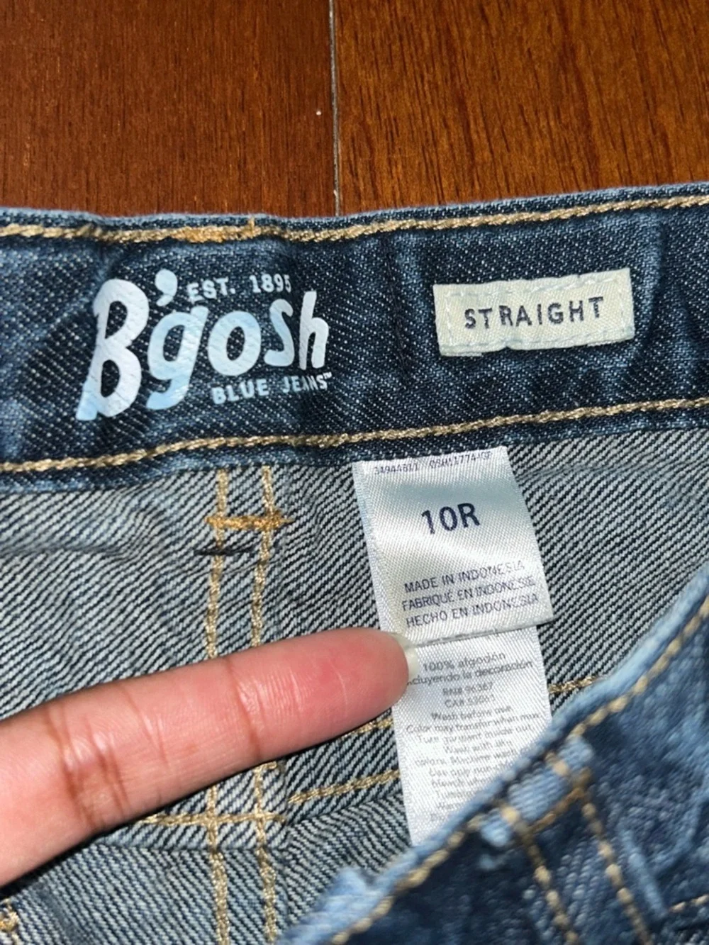 OshKosh Bgosh Jeans 10R Denim Kids Adjustable Waist Straight  25X23
